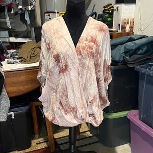 FAVLUX Tie-Dye Blouse in Pink and Brown